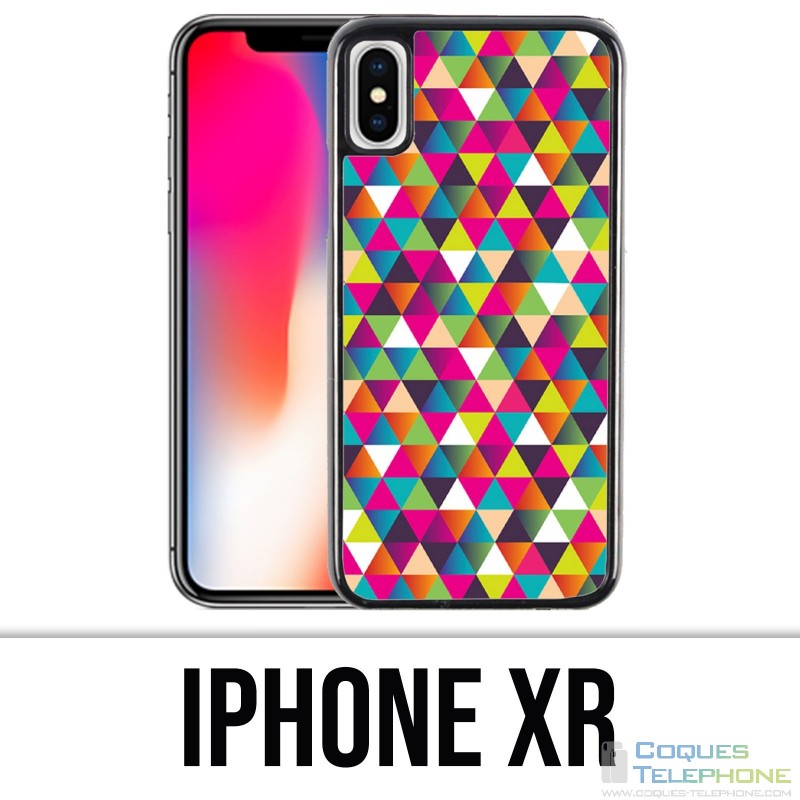 Custodia iPhone XR - Triangolo multicolore