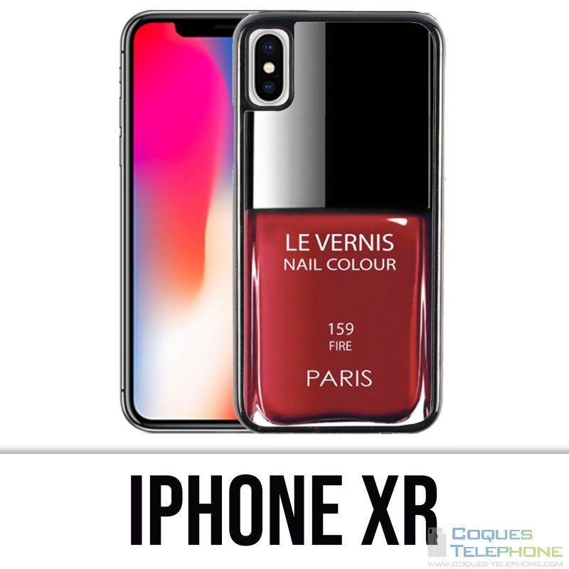 Coque iPhone XR - Vernis Paris Rouge