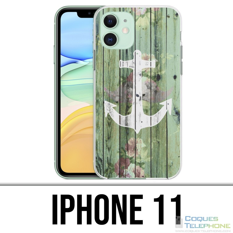 Funda iPhone 11 - Ancla de madera marina
