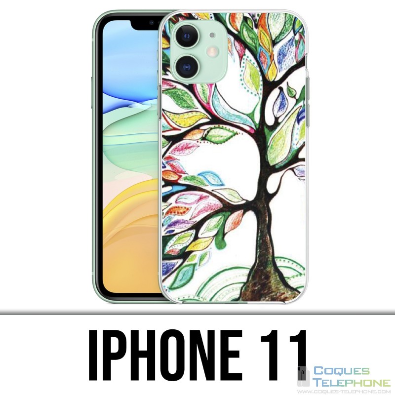 Coque iPhone iPhone 11 - Arbre Multicolore
