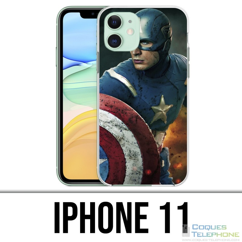 Coque iPhone 11 - Captain America Comics Avengers