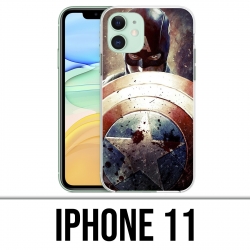 Coque iPhone 11 - Captain America Grunge Avengers