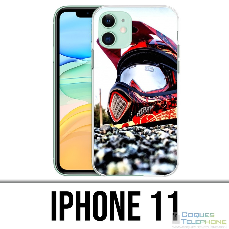 Coque iPhone 11 - Casque Moto Cross