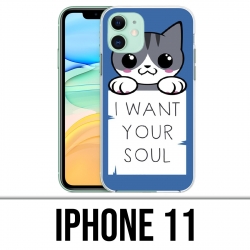 Coque iPhone 11 - Chat I Want Your Soul