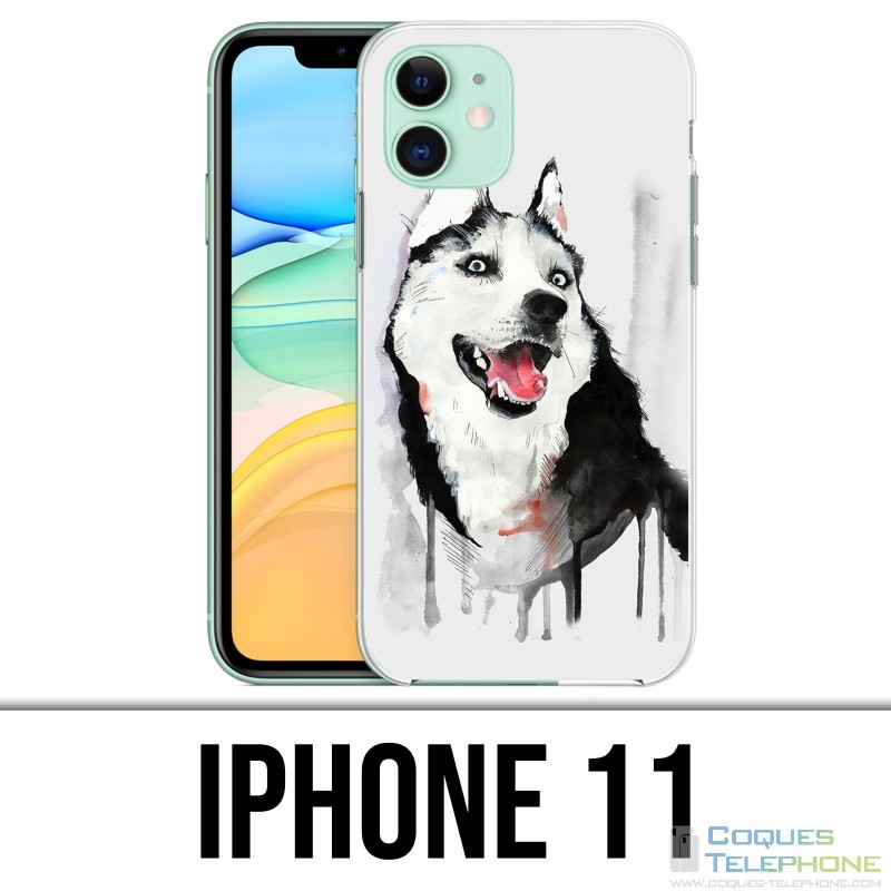 Funda iPhone 11 - Husky Splash Dog