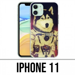 Coque iPhone 11 - Chien Jusky Astronaute