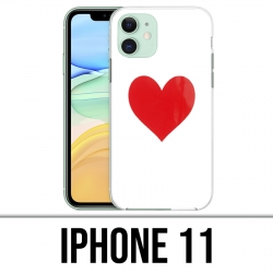 Coque iPhone 11 - Coeur Rouge