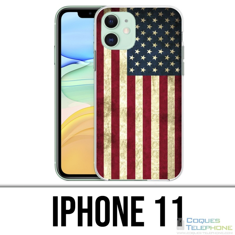 Coque iPhone 11 - Drapeau Usa