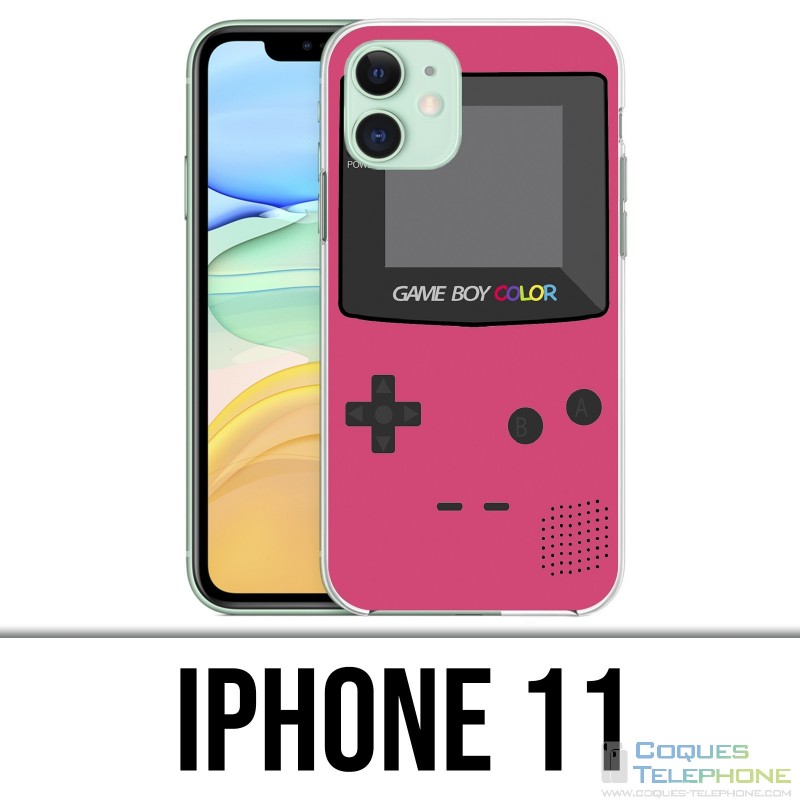 Coque iPhone 11 - Game Boy Color Rose