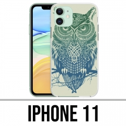 Coque iPhone iPhone 11 - Hibou Abstrait