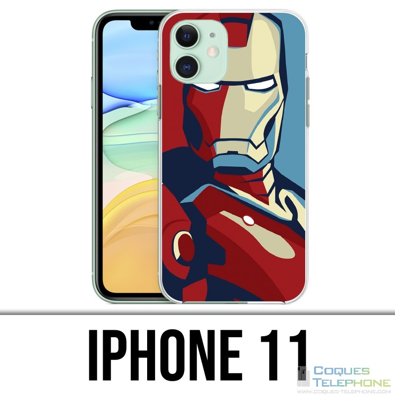 Coque iPhone 11 - Iron Man Design Affiche