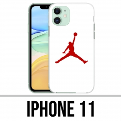Coque iPhone 11 - Jordan Basketball Logo Blanc