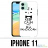 Custodia iPhone 11 - Mantieni la calma Pandicorn Panda Unicorn