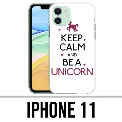 Coque iPhone 11 - Keep Calm Unicorn Licorne