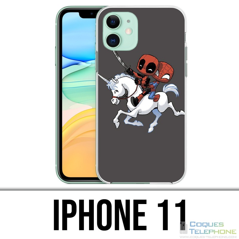 Funda iPhone 11 - Unicorn Deadpool Spiderman
