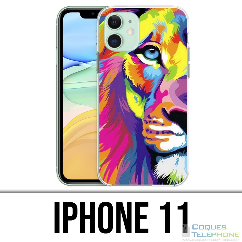 Coque iPhone iPhone 11 - Lion Multicolore