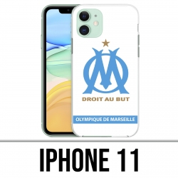 Coque iPhone 11 - Logo Om Marseille Blanc