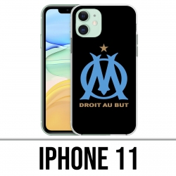 Coque iPhone 11 - Logo Om Marseille Noir