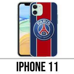 Coque iPhone 11 - Logo Psg New Bande Rouge