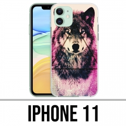 Coque iPhone iPhone 11 - Loup Triangle