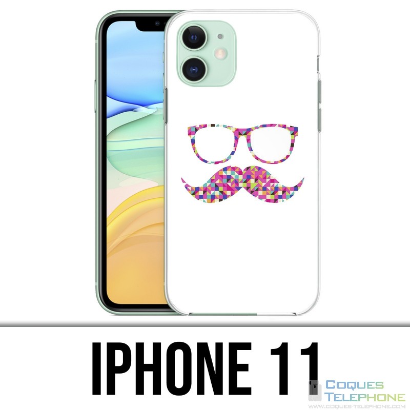 Coque iPhone 11 - Lunettes Moustache