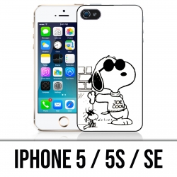 Coque iPhone 5 / 5S / SE - Snoopy Noir Blanc