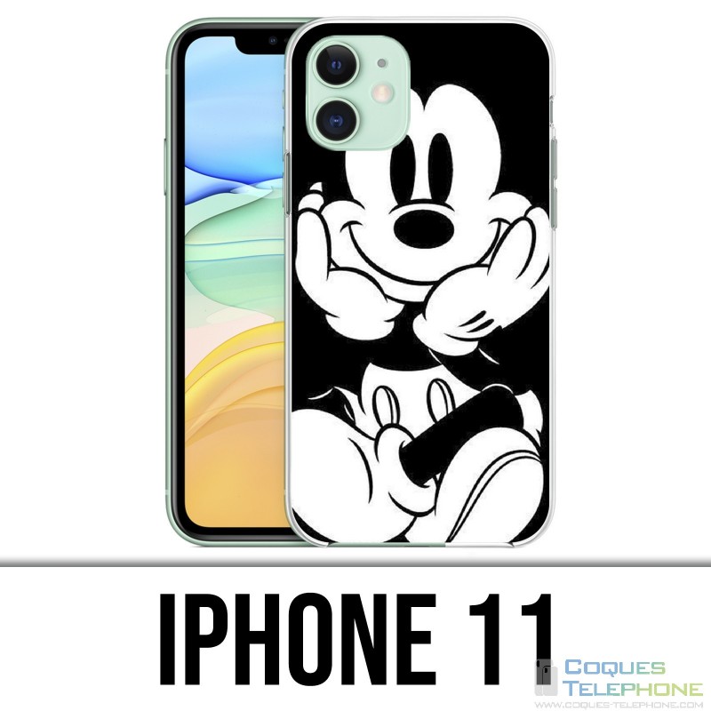 Coque iPhone 11 - Mickey Noir Et Blanc