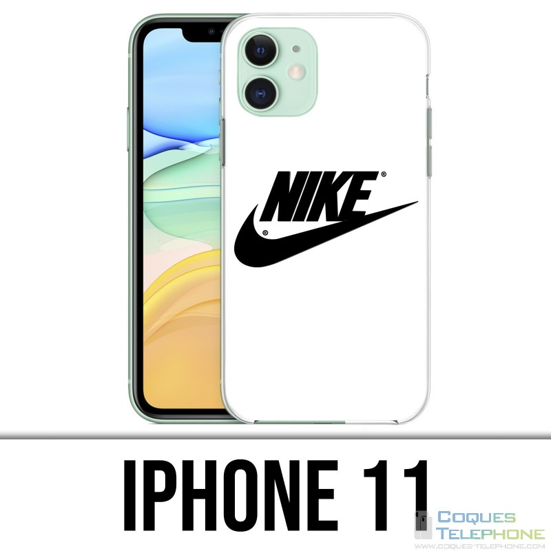 Coque iPhone 11 - Nike Logo Blanc