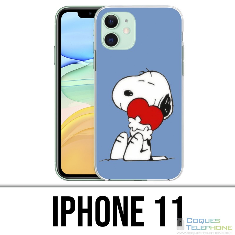 Coque iPhone 11 - Snoopy Coeur
