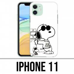 Funda iPhone 11 - Snoopy Negro Blanco