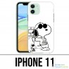 Custodia per iPhone 11 - Snoopy Nero Bianco