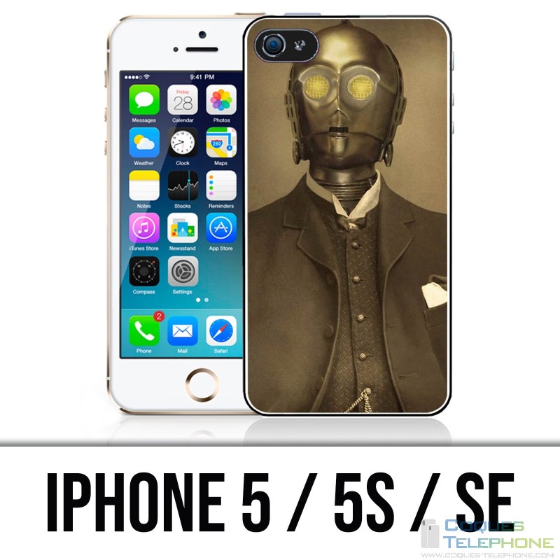 Coque iPhone 5 / 5S / SE - Star Wars Vintage C3Po