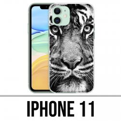 Coque iPhone 11 - Tigre Noir Et Blanc