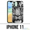 Coque iPhone 11 - Tigre Noir Et Blanc
