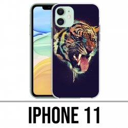 Coque iPhone iPhone 11 - Tigre Peinture