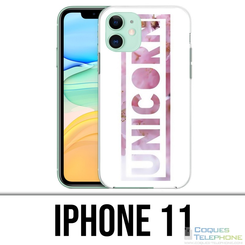 IPhone 11 Fall - Einhorn-Einhorn-Blumen