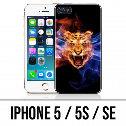 Coque iPhone 5 / 5S / SE - Tigre Flammes