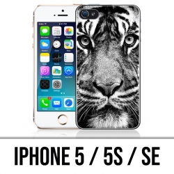 IPhone 5 / 5S / SE case - Black and White Tiger