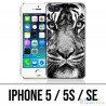 Funda iPhone 5 / 5S / SE - Tigre blanco y negro