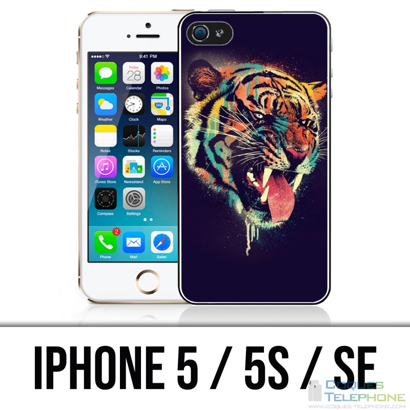 Custodia per iPhone 5 / 5S / SE - Tiger Painting