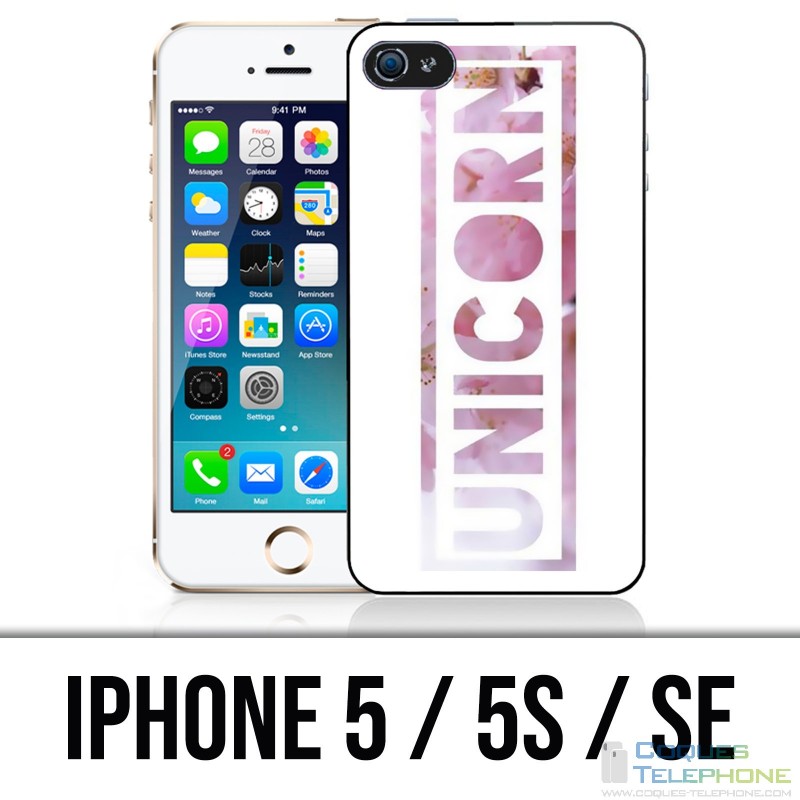 Coque iPhone 5 / 5S / SE - Unicorn Fleurs Licorne