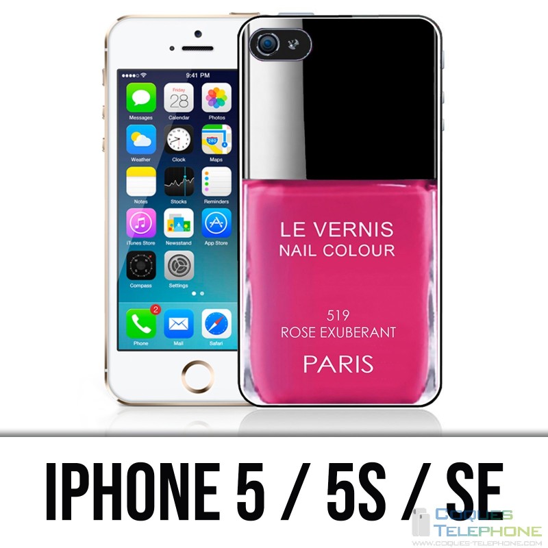 IPhone 5 / 5S / SE case - Pink Paris Varnish