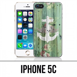 Custodia per iPhone 5C - Ancora marina in legno