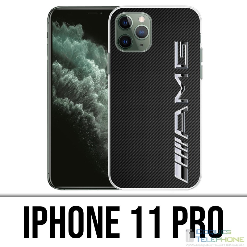 Coque iPhone 11 PRO - Amg Carbone Logo