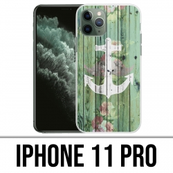 Coque iPhone 11 Pro - Ancre Marine Bois