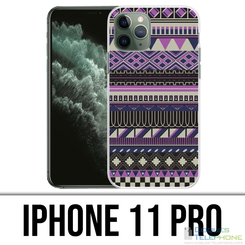 Custodia per iPhone 11 Pro - Viola Azteque