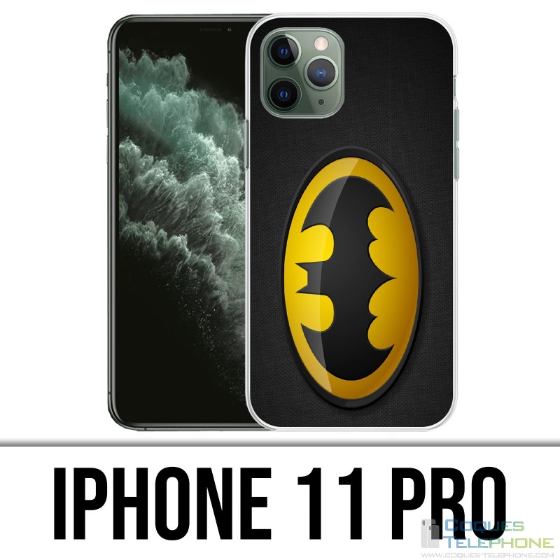Custodia per iPhone 11 Pro - Logo Batman classico giallo nero