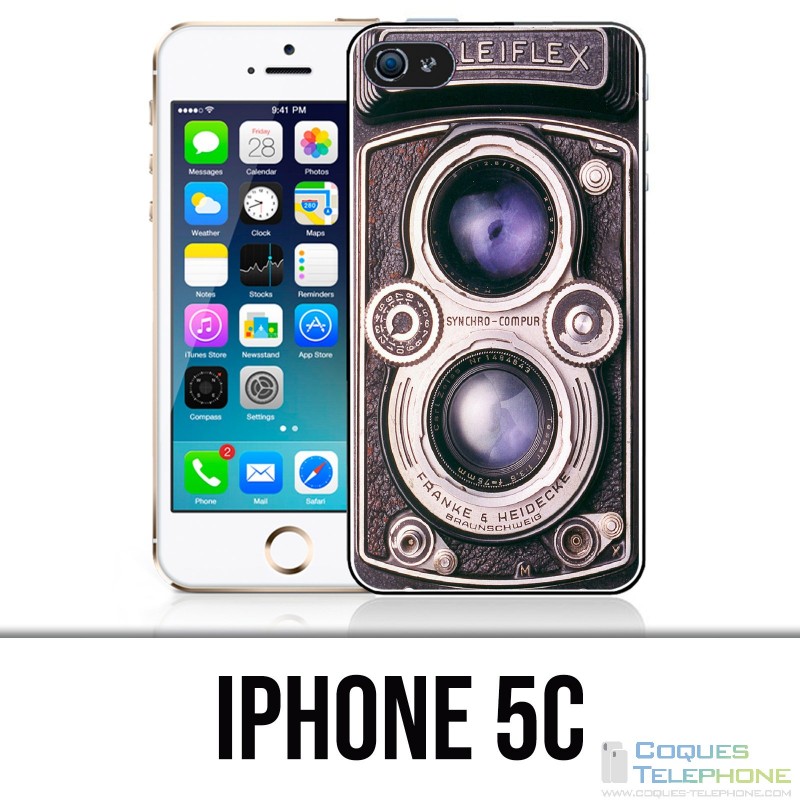 Coque iPhone 5C - Appareil Photo Vintage Noir