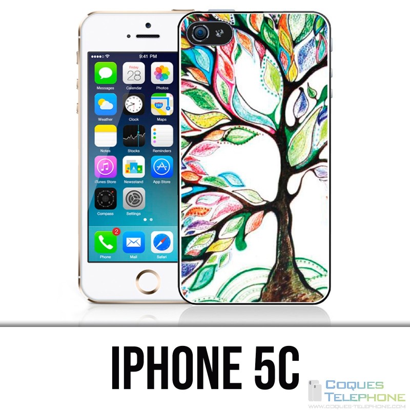 Coque iPhone 5C - Arbre Multicolore