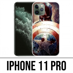 Coque iPhone 11 PRO - Captain America Grunge Avengers